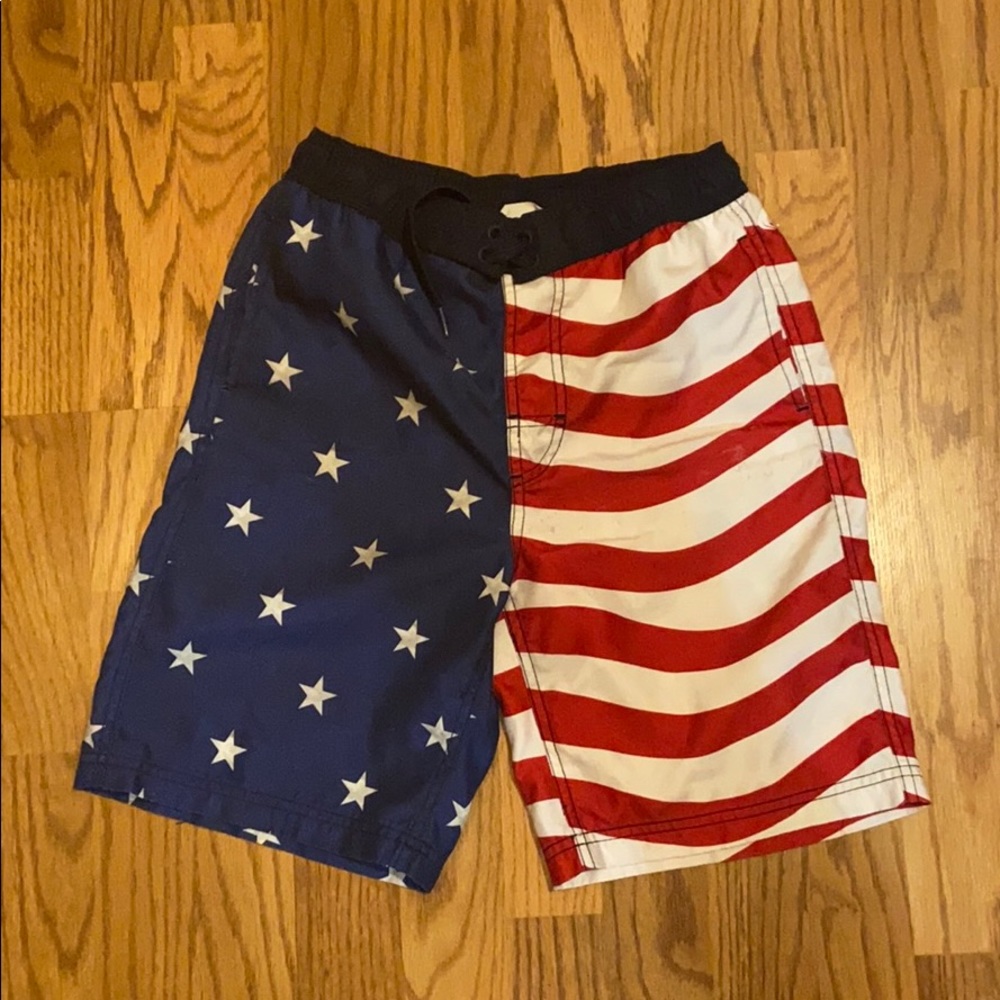 American Flag Swim Trunks
